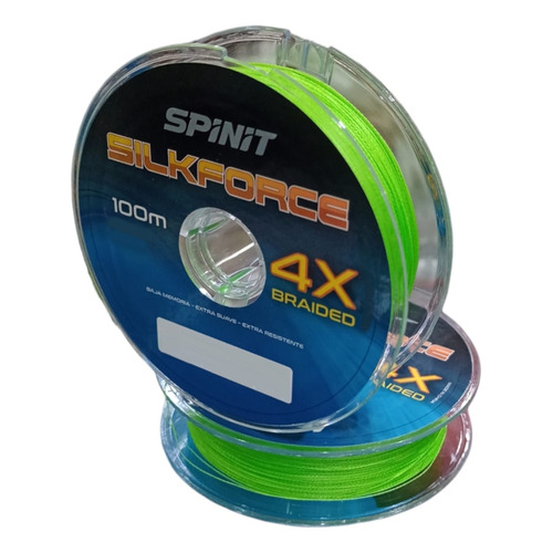 Multifilamento Spinit Silkforce 4x 0.16 Mm - 20 Lb X 100 Mts Color Verde fluor