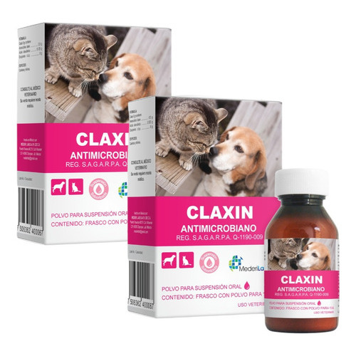 Pack De 2 Cajas De Claxin Amoxicilina Ácido Clavulánico