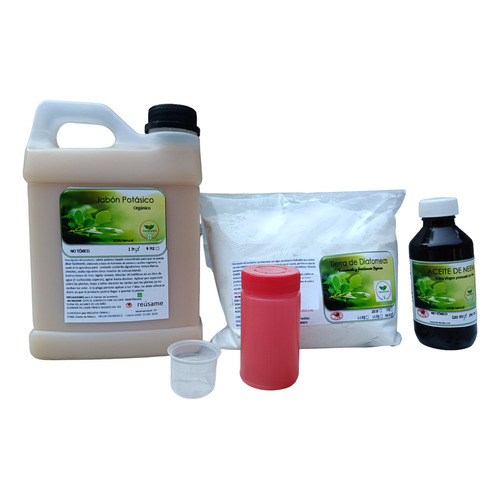 CactuCentro Orgánicos jabón potásico 1 L aceite de neem puro y tierra de diatomeas