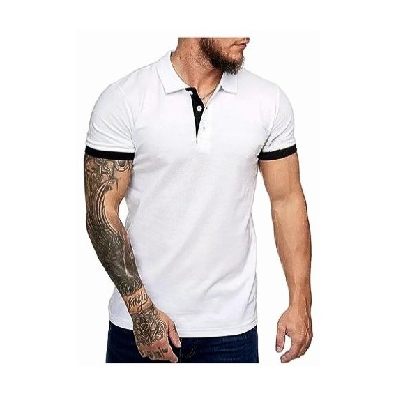 Playera Polo Hombre Slim Fit Manga Corta Moda Casual