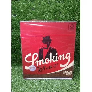 Caixa De Seda Smoking Brown Original + Brinde