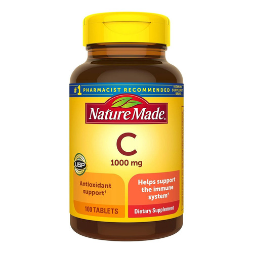 Vitamina C 1000 Mg 100 Tabletas, Nature Made, Americano Sabor Sin sabor