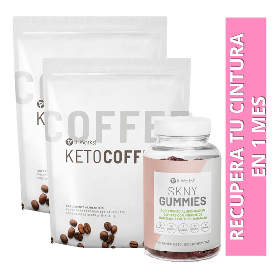 Keto Coffee Pack - 2 Bolsas + Skny Gummies Originales 60pz