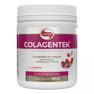 Colagentek Colágeno E Vitaminas Vitafor Pote 300g Cranberry