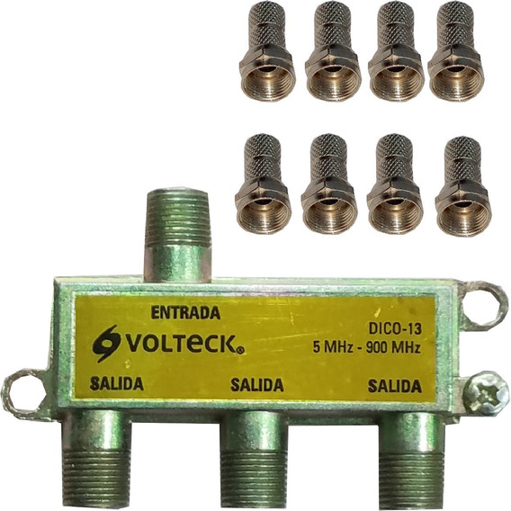 Splitter Para Tv Conexión Coaxial De 1 A 3 Con 8 Fichas 