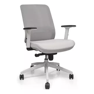 Silla Blanca Móvil Para Oficina Con Apoyo Lumbar Línea Fuji Color Blanco