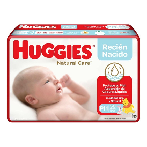 Pañal Huggies Natural Care P X5 - Unidad a $650