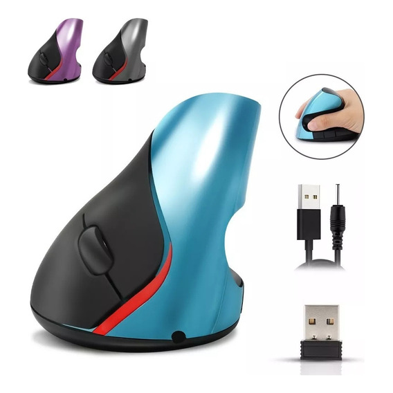 Mouse Vertical Inalámbrico Ergonómico Cómodo Carga Usb 