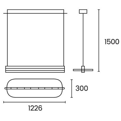 Colgante Led Ramla L Ovoide Negro 72w Aluminio Moderno Negro
