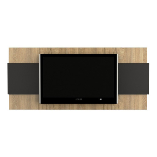 Mueble Panel Para Tv Smart Flotante Led C/ Soporte Tv H/ 65 Color Olmo Negro