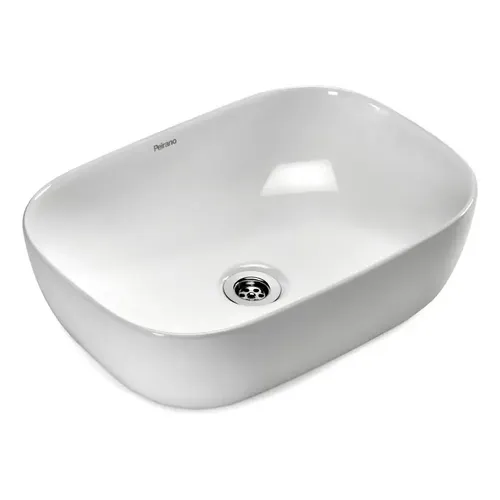 Bacha De Apoyo Para Baño Bch12 Peirano Rectangular 460x320x140 Lavatorio Vanitory Color Blanco Blanca Bano