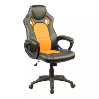 Silla De Escritorio Ads Stone Gamer Ergonómica  Amarilla Con Tapizado De Cuero Sintético Y Mesh