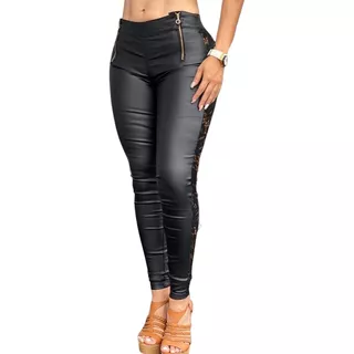 Calça Legging Skinny Montaria Renda Lateral Preto M771