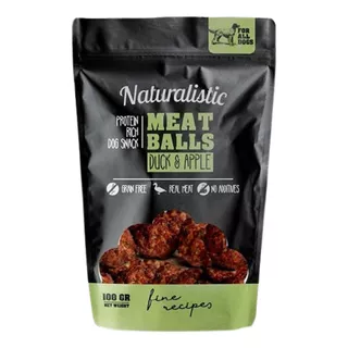 Snack Para Perros Meatballs Pato Manzana Naturalistic-100 Gr