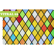 Vitral Adesivos Para Vidro - Porta Janela Cozinha Grande