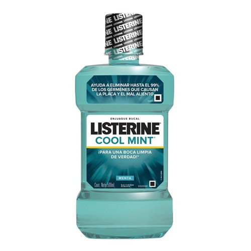 Enjuague Bucal Listerine Cool Mint Sabor A Menta 24hs 500 Ml