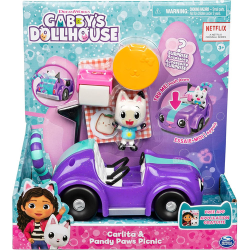 Vehículo Gabby's Dollhouse Carlita & Pandy Paws Picnic Con Accesorios 3+