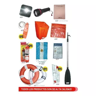 Kit Combo Elementos Seguridad Nautica Embarcaciones Pna- 01 Color Naranja