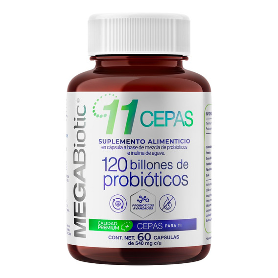 Megabiotic 11 Cepas De 120 Billones Probioticos 60 Capsulas