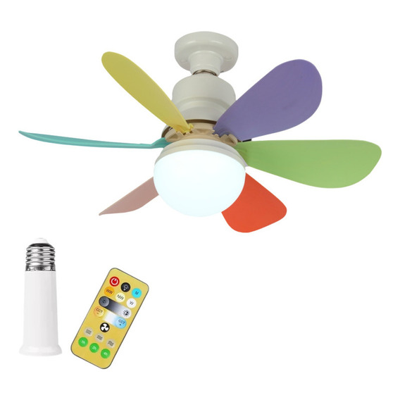 Ventilador De Techo Led Pequeño Con Luz Con Control Remoto