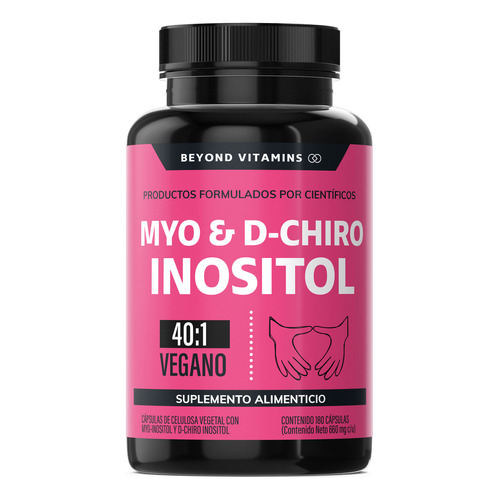 Inositol 40:1 | Myo Y D-chiro Inositol 100% Puro En Cápsulas Beyond Vitamins | Sin Sabor | Suplemento Alimenticio Myo Y D-chiro Inositol Vegano | 180 Cápsulas