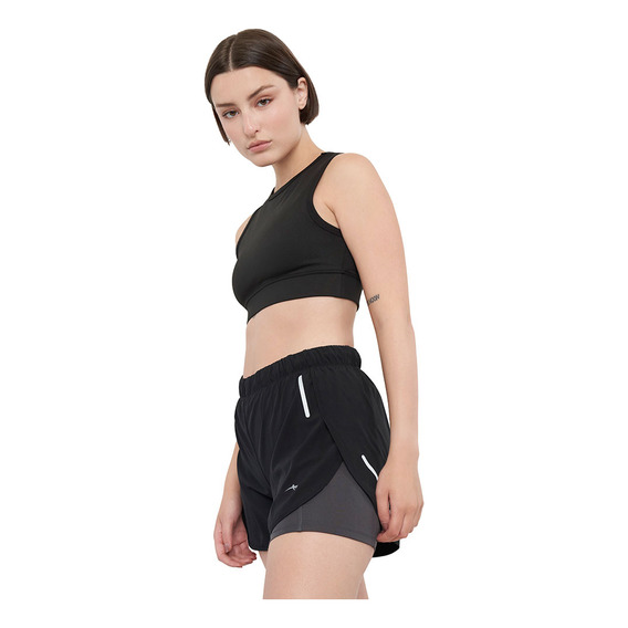 Short Mujer Deportivo Fluido Negro Corona