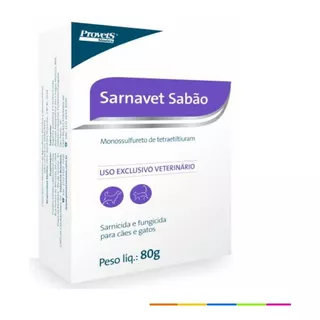 Sarnavet Sabão Sarnicida E Fungicida Para Cães E Gatos 80g