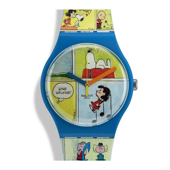 Reloj Swatch Snoopy Smak! So29z108 Unisex Ss Color de la malla Diseño Color del bisel Azul Color del fondo Diseño