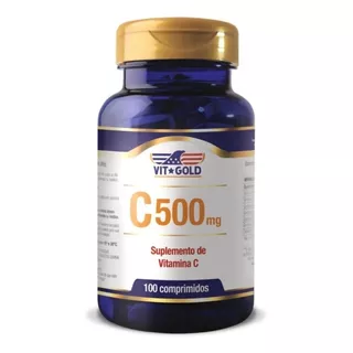 Vitamina C 500mg Vitgold 100 Comp Sabor Sem Sabor