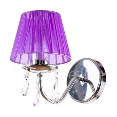 Aplique London Violeta Cairel Cristal Pantalla Organza E-27