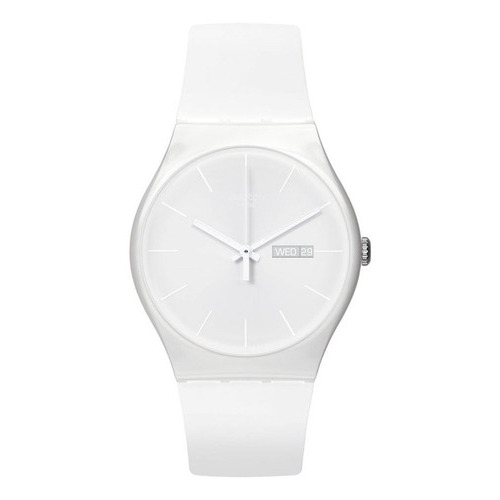Reloj Swatch White Rebel De Silicona Blanca Plástico