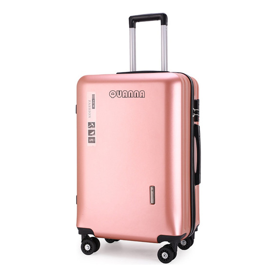 Maleta Viaje 24in Quanna Equipaje De Negocios Ligero Abs Rueda 360° Maletas Abs Resistente 8 Ruedas Moda Impermeable Asa Telescópica Y Candado De Seguridad- Oro Rosa