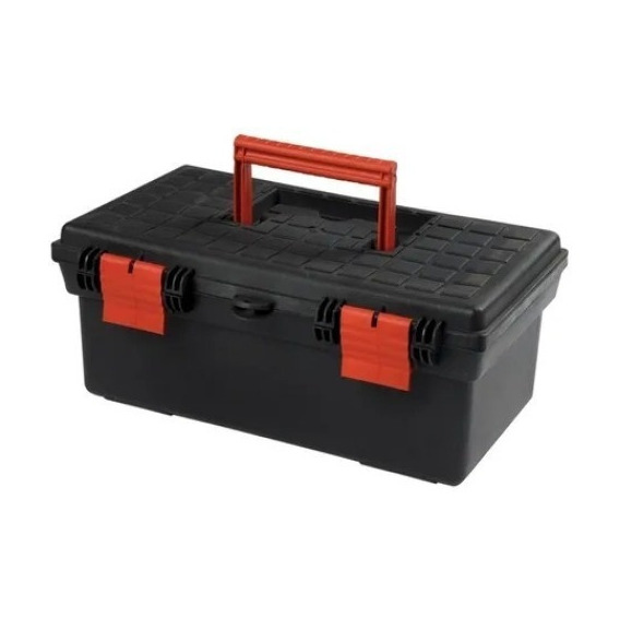 Caja Herramientas Plástica Heraldplast Trabas Grande Hsk Color Negro