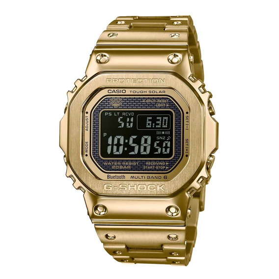 Reloj Casio G-shock Para Caballero Gmw-b5000gd-9cr Color de la correa Dorado Color del bisel Dorado Color del fondo Negro