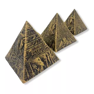Imagem Escultura 3 Pirâmides Egípcia Em Resina