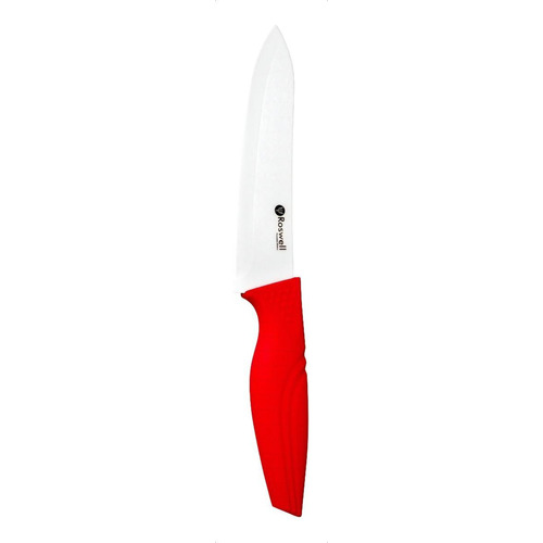 Cuchillo Chef Ceramica Roswell Cocina  Hoja De 15 X 3.5 Cm Color Rojo