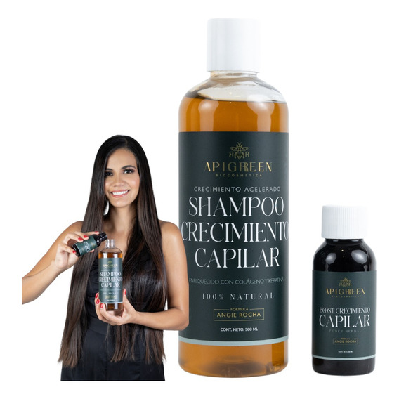 Shampoo Crecimiento Acelerado Con Boost Capilar Apigreen 