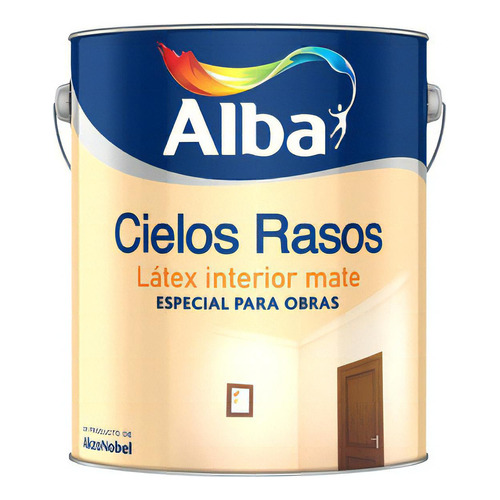 Cielos Rasos Alba Latex Interior Mate 10 Lts - Color Blanco