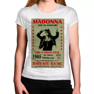 Camiseta Feminina Poster Madonna Like A Virgin Tour 1985