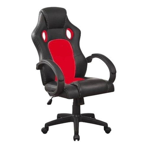 Silla Reclinable Para Oficina Y Gamer Vivendi 501 Negro Rojo Color Negro/Rojo