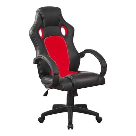 Silla Reclinable Para Oficina Y Gamer Vivendi 501 Negro Rojo Color Negro/Rojo