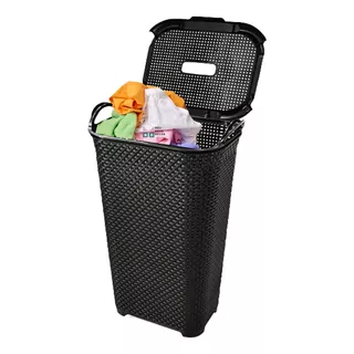 Cesto Para Roupas Roupeiro Organizador Rattan Vime 50 Litros