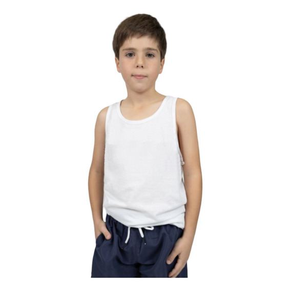 Musculosas Niños T. Basic Algodon Puro 100% P Talles 2-4-6-8