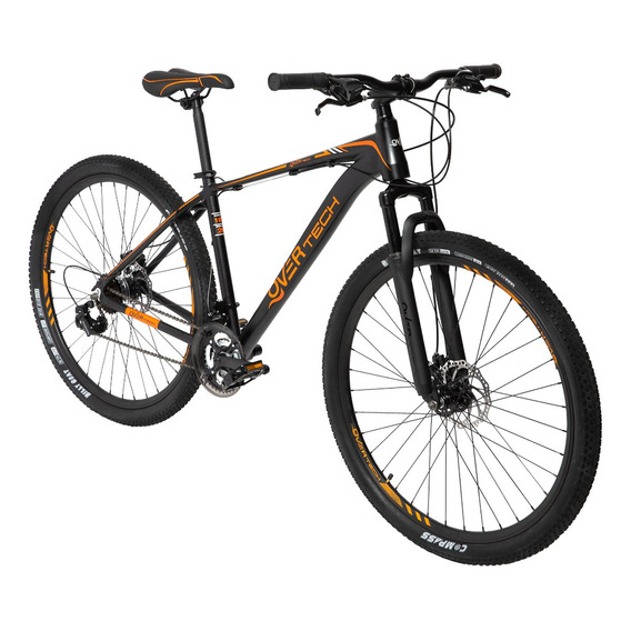 Bicicleta Mtb Overtech R29 Aluminio Full Shimano Fr Disco Pp Color Negro/Naranja/Naranja Tamaño del cuadro S