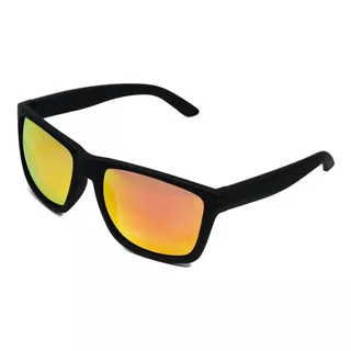 Óculos De Sol Masculino Quadrado - Uv400 Preto Retro Da Moda Cor Da Lente Preto -lentes Vermelha