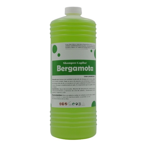 Shampoo Extracto Natural de Bergamota Fortalecedor Productos Mart México (1 Litro)