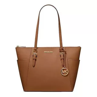 Bolsa Michael Kors Charlotte Large Saffiano Leather Top-zip Tote Bag Luggage