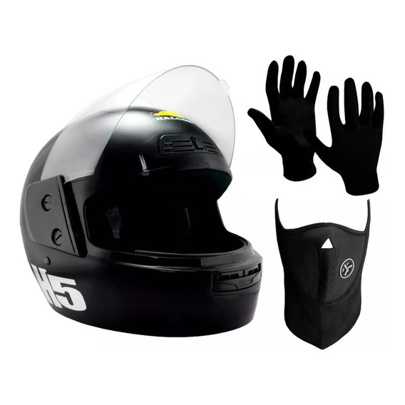 Combo Casco Integral Halcon H5 + Mascara + Guantes Fas Motos