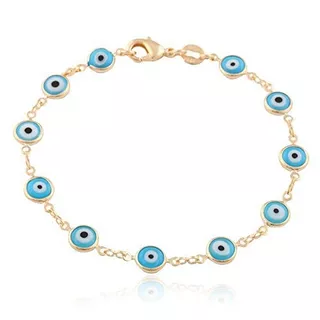 Superposicion De Oro Con Luz Azul Mini Evil Eye Style 75 Pul