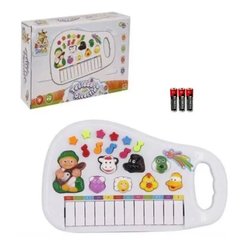 Pianinho Vaquinha Bebê Brinquedo Infantil Educativo Musical Cor Sortido